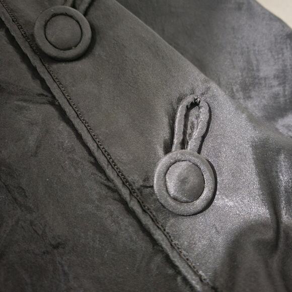 Antique Victorian Silk Blazer Jacket Black Coat Handmade Tailored Custom Small - Picture 12 of 16